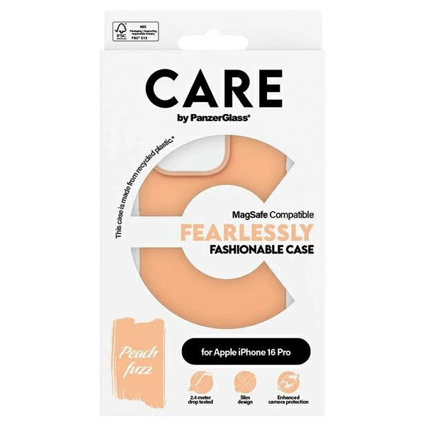 CARE af PanzerGlass Fashion Case iPhone 16 Pro 6.3" Peachy MagSafe 1390