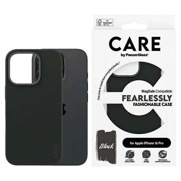 CARE af PanzerGlass Fashion Case iPhone 16 Pro 6.3" sort/sort MagSafe 1378