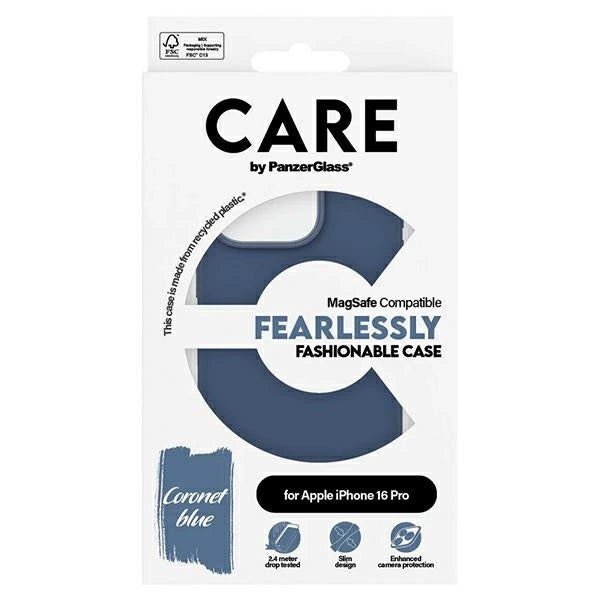 CARE af PanzerGlass Fashion Case iPhone 16 Pro 6.3" blå/blå MagSafe 1382