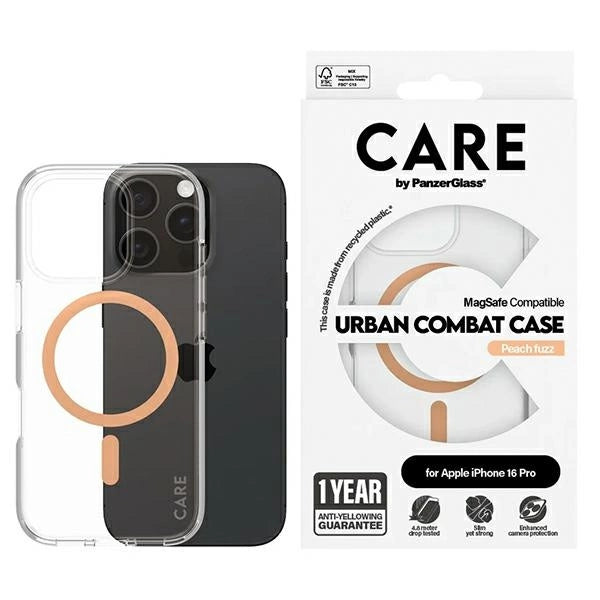 CARE af PanzerGlass Flagship Case iPhone 16 Pro 6.3" Peachy MagSafe 1374