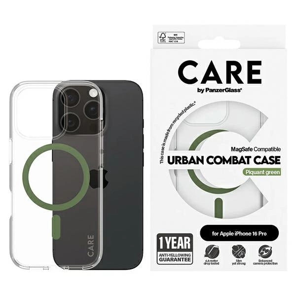 CARE af PanzerGlass Flagship Case iPhone 16 Pro 6.3" grøn/grøn MagSafe 1370