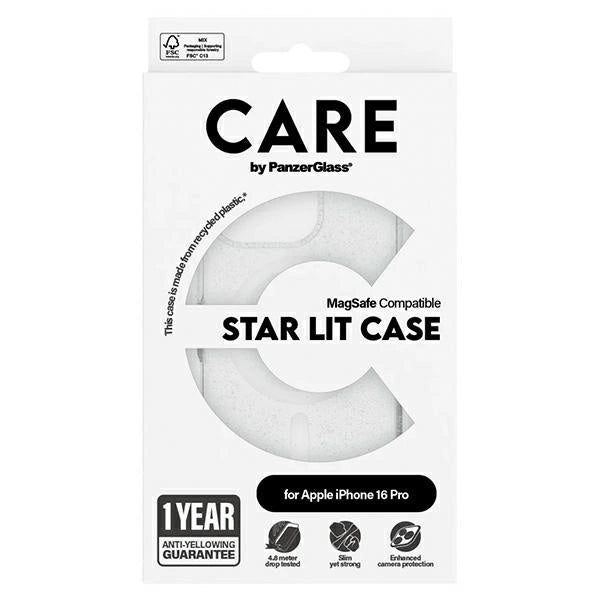 CARE af PanzerGlass Flagship Star Lit Case iPhone 16 Pro 6.3" hvid/hvid MagSafe 1342