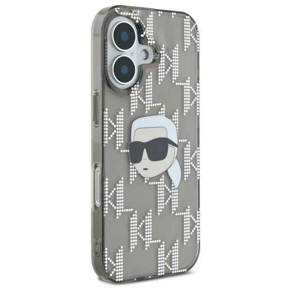 Karl Lagerfeld IML Karl Head Electroplated iPhone 16 Case - Black