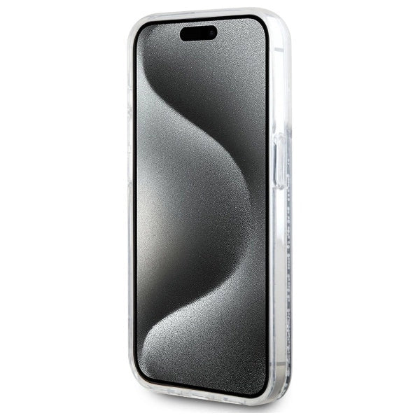 Karl Lagerfeld Liquid Glitter Karl & Choupette Head Magsafe iPhone 15 Pro Case - Clear