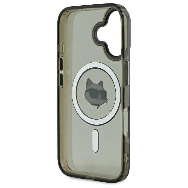 Karl Lagerfeld IML Metal Choupette Head MagSafe iPhone 16 Case - Black