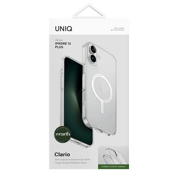 Uniq Clario iPhone 16 Plus 6.7" Magclick Opladningsfoder gennemsigtig/lysende klar
