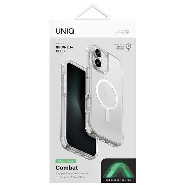 Uniq Combat iPhone 16 Pro 6.3" Magclick Opladningsfoder hvid/lume hvid