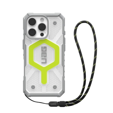 UAG Pathfinder Clear Magsafe Bundle Case med Lanyard til iPhone 16 Pro - Grøn