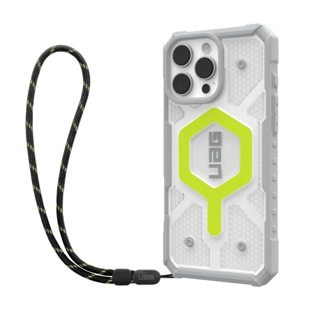 UAG Pathfinder Clear Magsafe Bundle Case med Lanyard til iPhone 16 Pro Max - Grøn