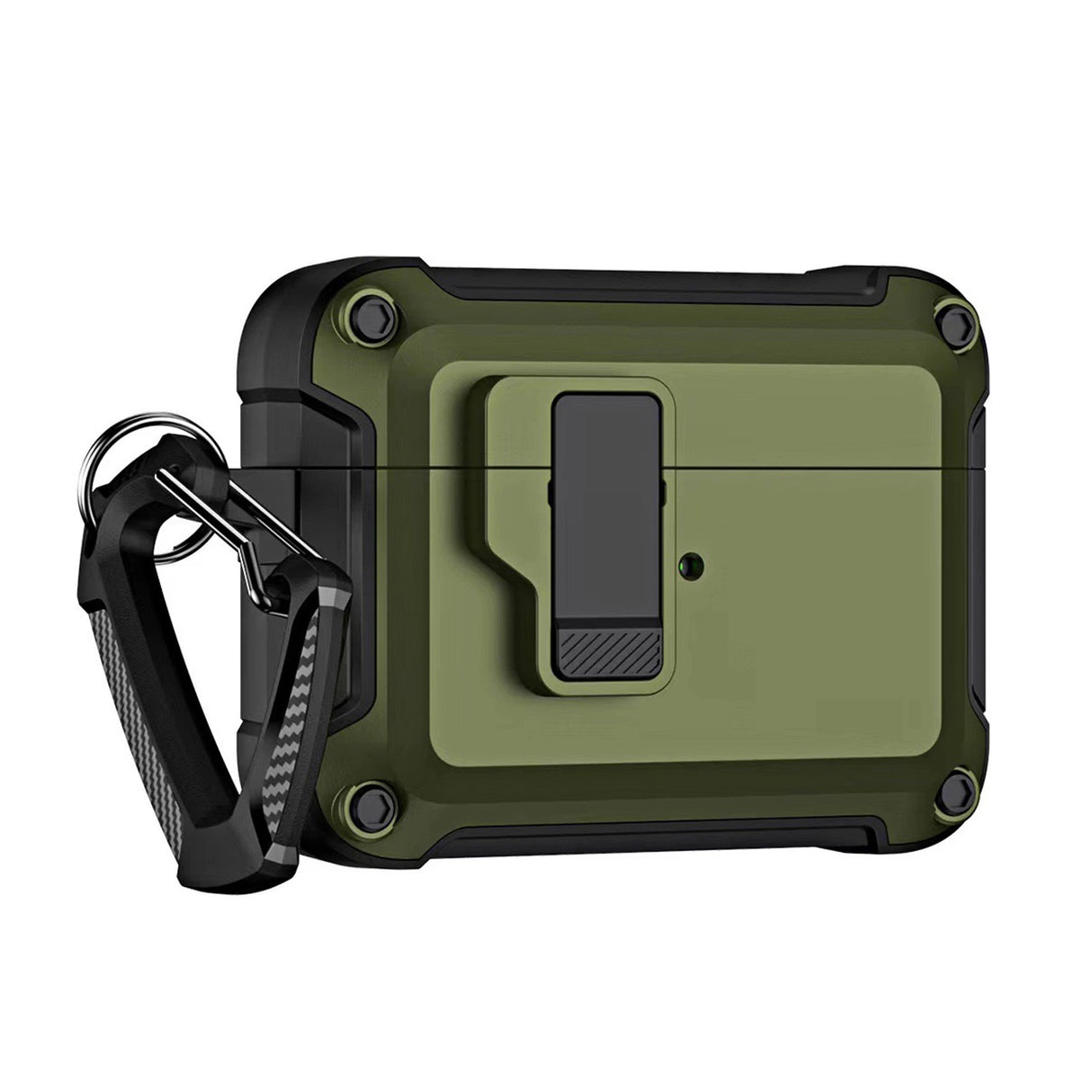 Airpods 4 Pro Armor Case med Carabiner - Grøn