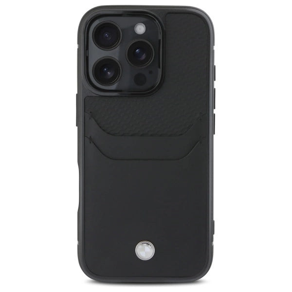 BMW Sign Leather Cardslot Case for iPhone 16 Pro Max - Black