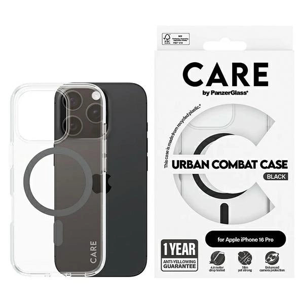 CARE af PanzerGlass Flagship Case iPhone 16 Pro 6.3 sort/sort MagSafe 1346