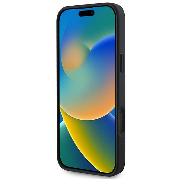 Guess Saffiano Peony Classic Logo MagSafe-hylster til iPhone 16 - sort