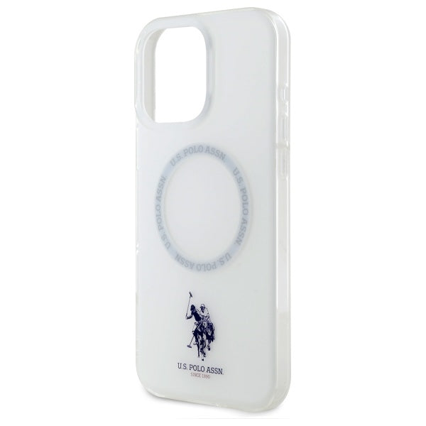 US Polo IML Ring MagSafe iPhone 16 Pro Case - hvid