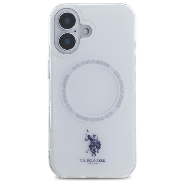US Polo IML Ring MagSafe iPhone 16 Case - hvid