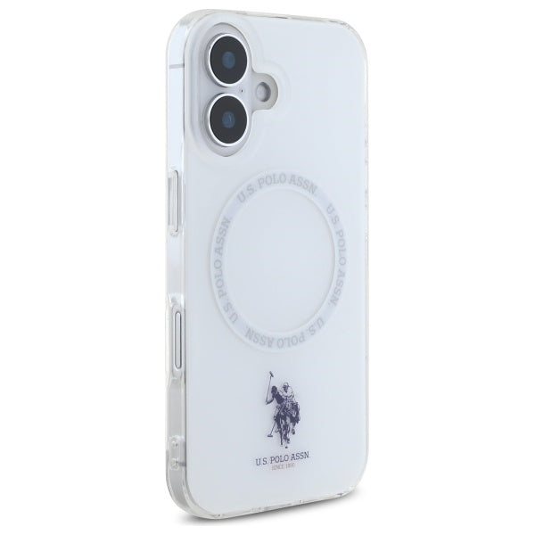 US Polo IML Ring MagSafe iPhone 16 Case - hvid
