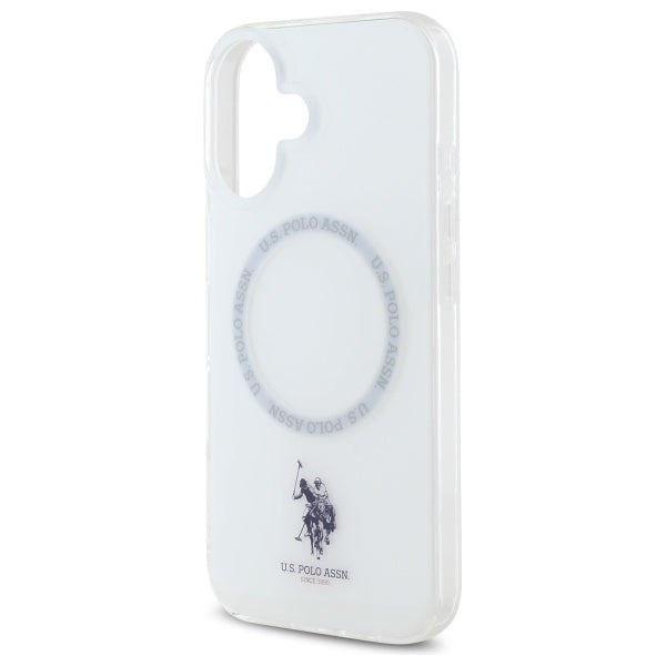 US Polo IML Ring MagSafe iPhone 16 Case - hvid