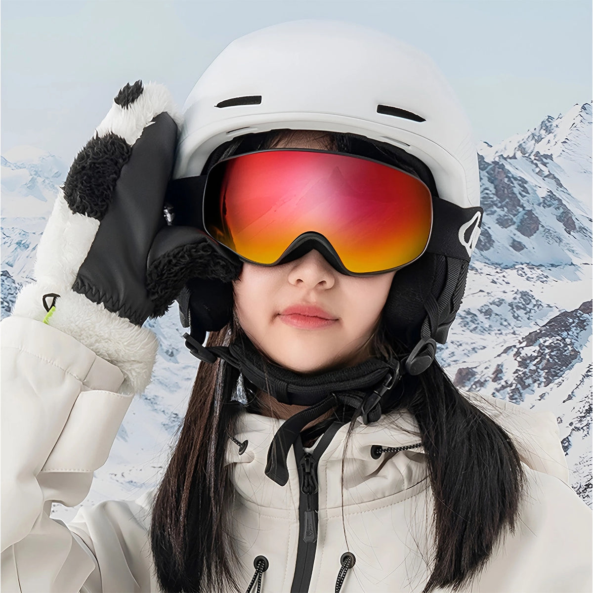 Qunature Sorte Skibriller Børn (Størrelse M/L) - Sort