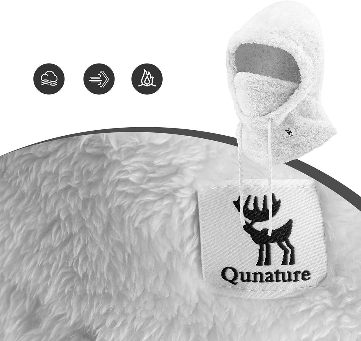 Qunature Arctic Velvet Ski Balaclava Size M - White
