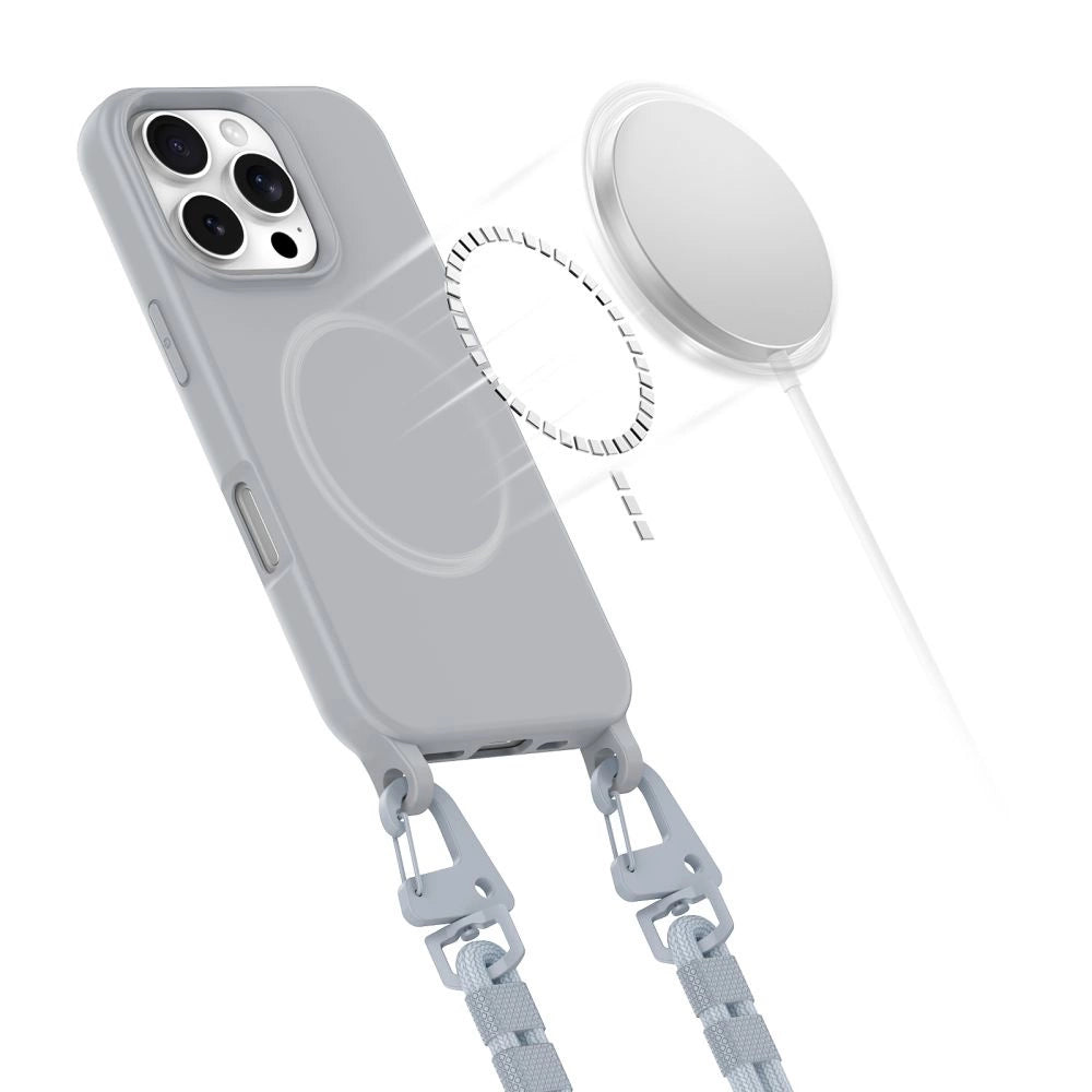Tech-Protect MagNecklace MagSafe Case med Lanyard til iPhone 16 Pro - Grå