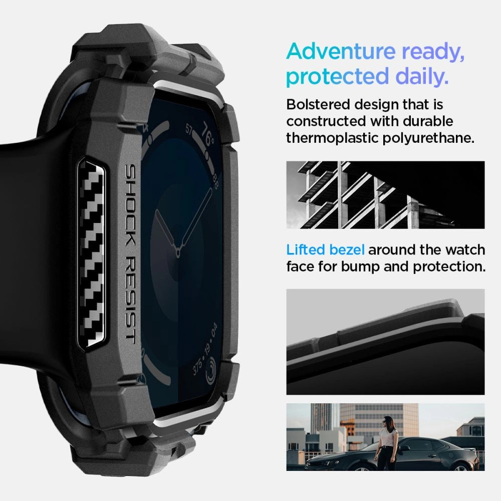 Spigen Rugged Armor Case for Apple Watch 10 (42mm) - Black