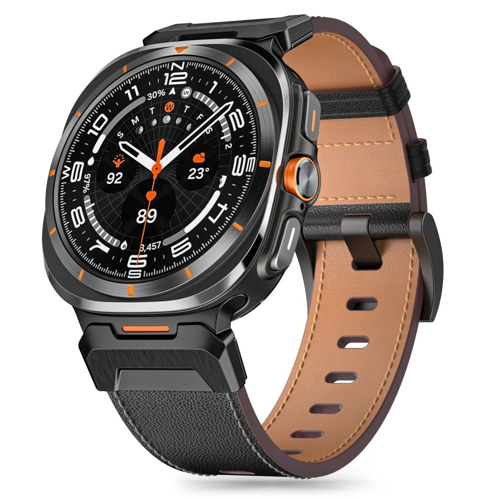 Tech-Protect Delta Pro læderrem til Samsung Galaxy Watch Ultra (47mm) - sort