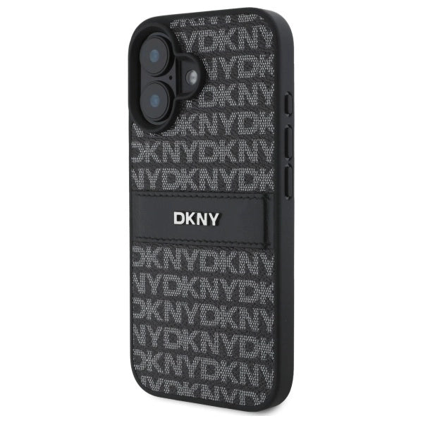 DKNY Texture Pattern Tonal Stripe iPhone 16 Case - sort