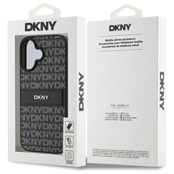 DKNY Texture Pattern Tonal Stripe iPhone 16 Case - sort