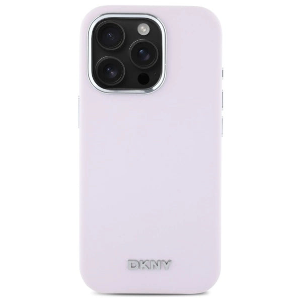 DKNY Liquid Silicone Small Metal Logo MagSafe iPhone 16 Pro Case - Pink