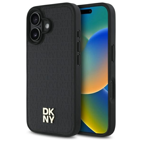 DKNY Repeat Pattern Stack Logo MagSafe iPhone 16 Case - sort