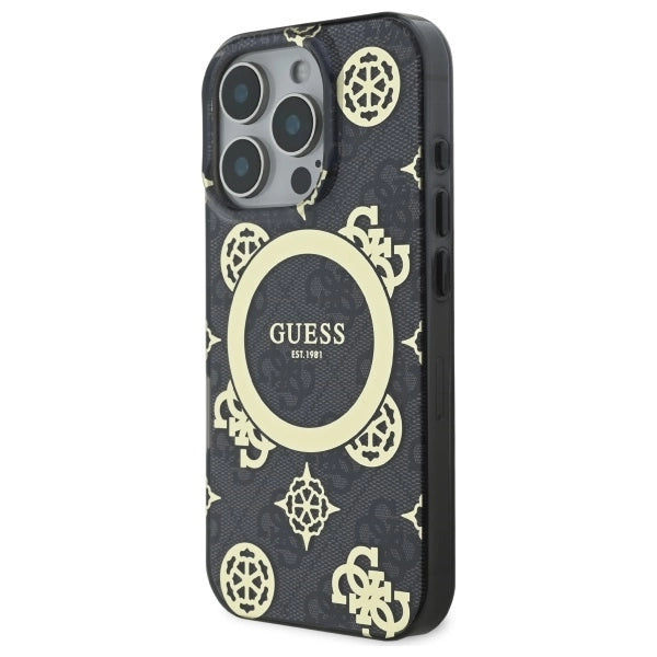 Guess IML Peony On 4G Baggrunds MagSafe-hylster til iPhone 16 Pro - sort