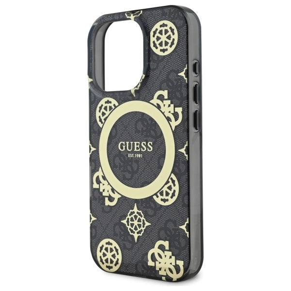 Guess IML Peony On 4G Baggrunds MagSafe-hylster til iPhone 16 Pro - sort