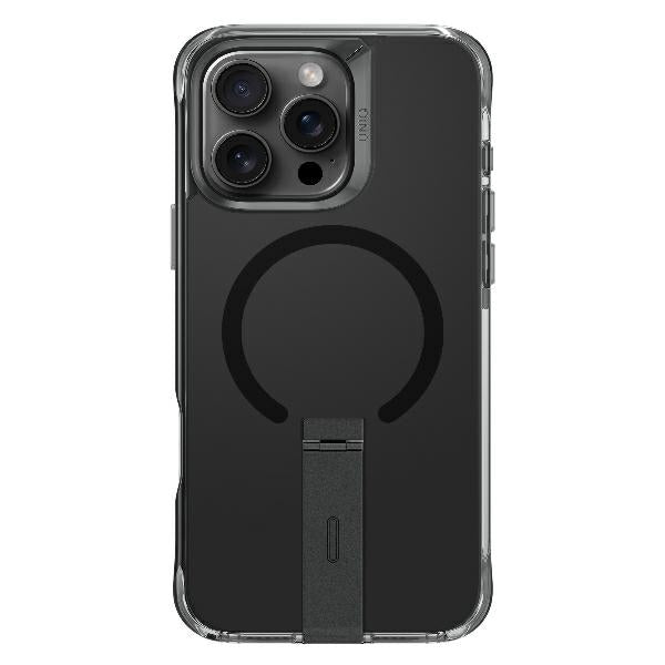 Uniq Eleva med Vertica Stand til iPhone 16 Pro - sort