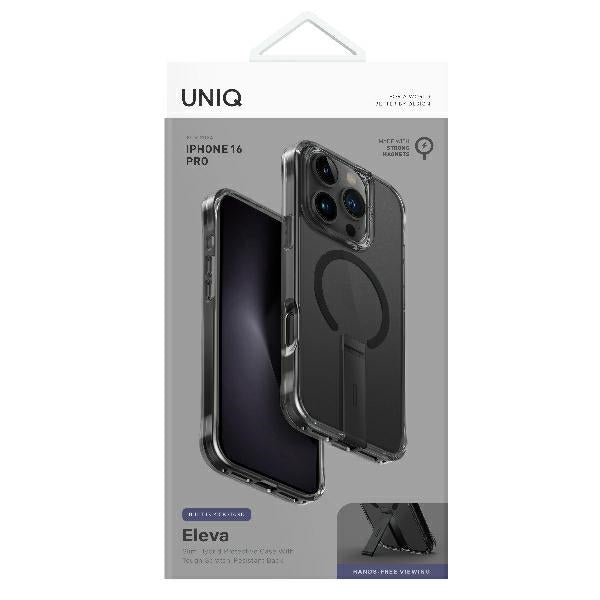 Uniq Eleva med Vertica Stand til iPhone 16 Pro - sort