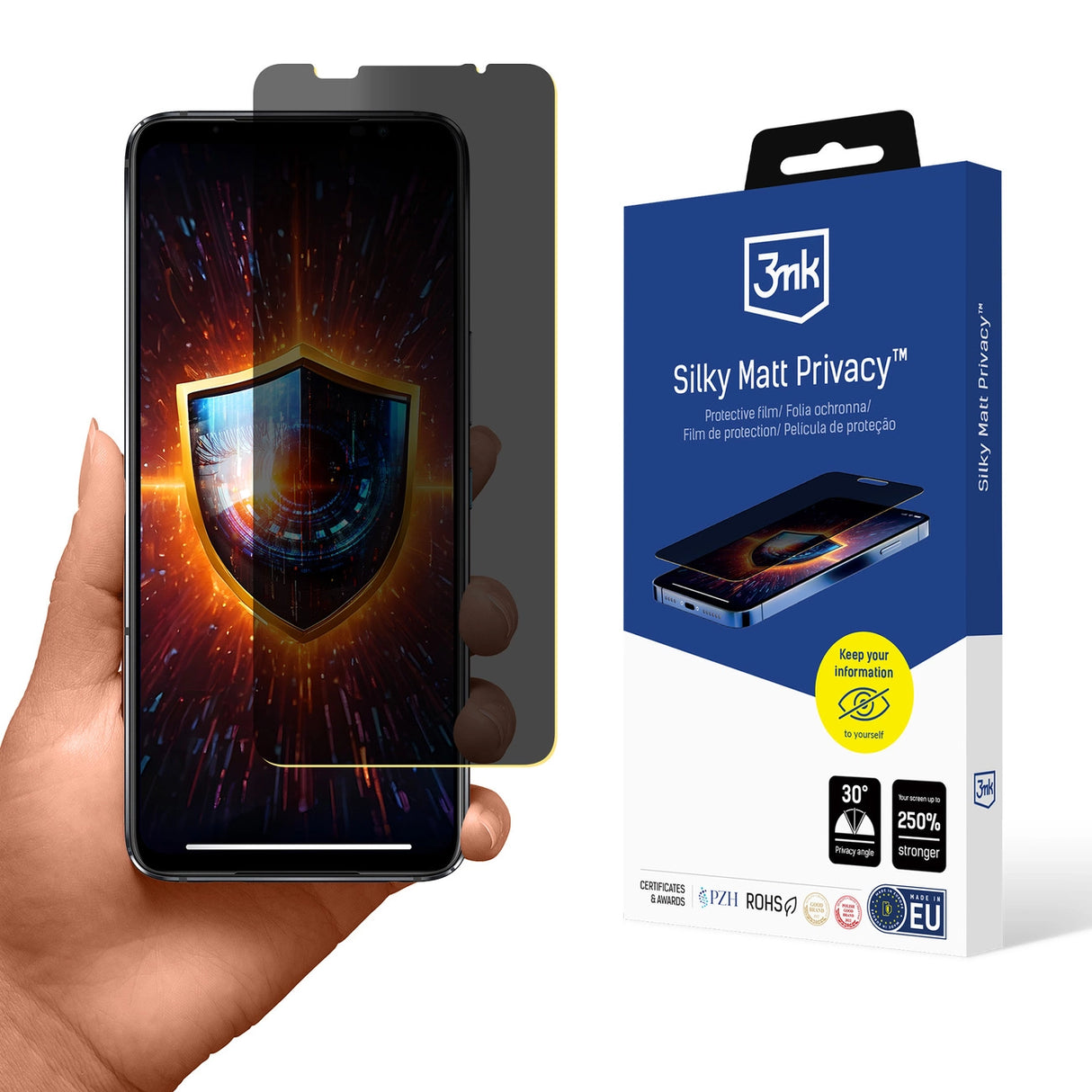 Privacy Screen Protector 3mk Silky Matt Privacy til Asus ROG Phone 6/6 Pro/6D/6D Ultimate
