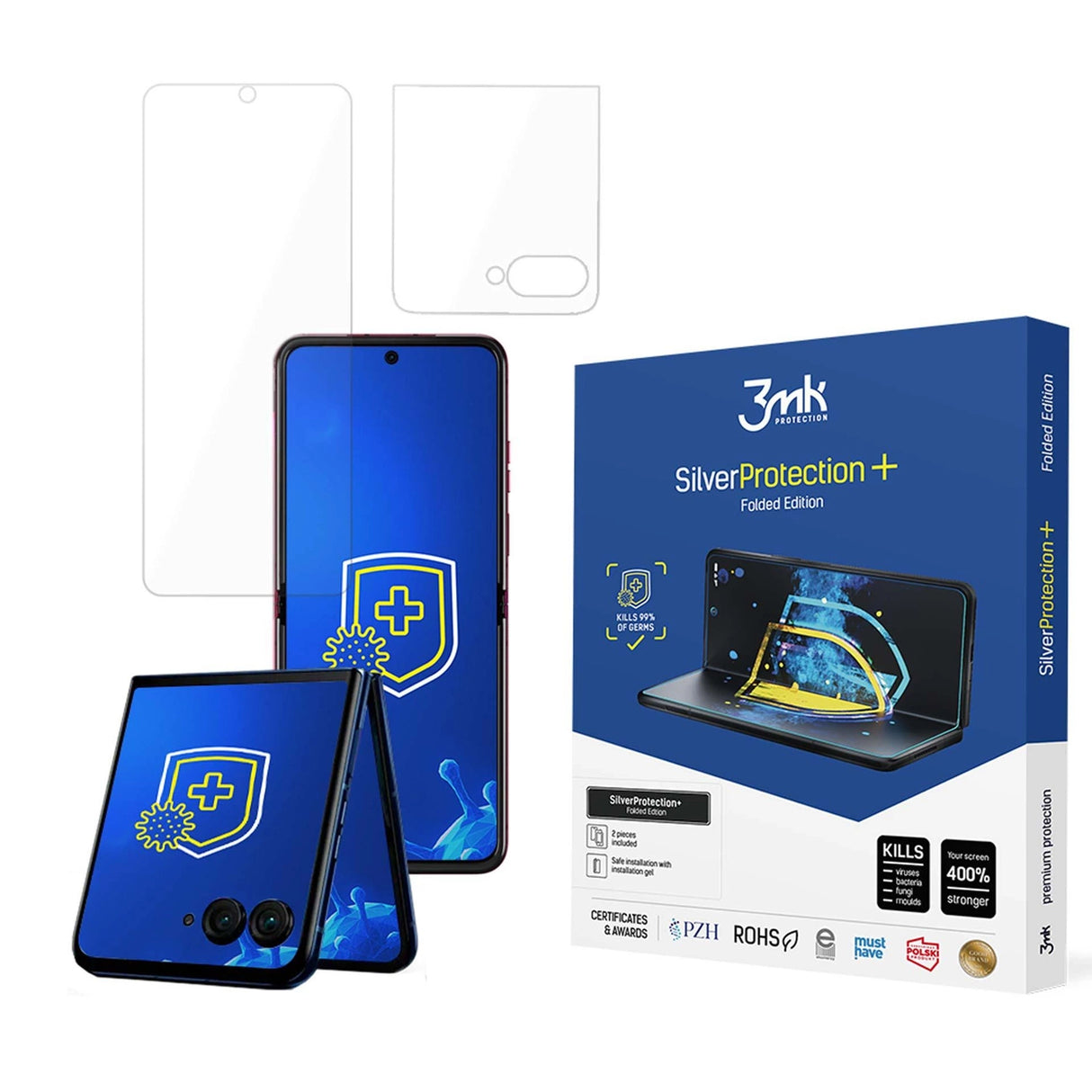 Antibakteriel beskyttende film 3mk SilverProtection+ Folded Edition til Motorola Razr 50 Ultra