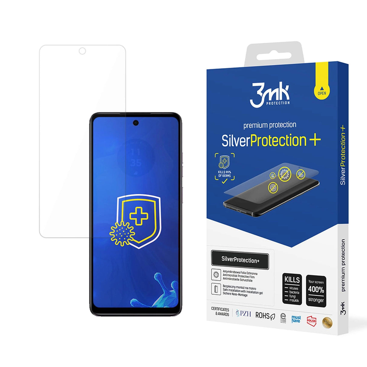 Antibakteriel beskyttende film 3mk SilverProtection+ til Motorola Moto E14