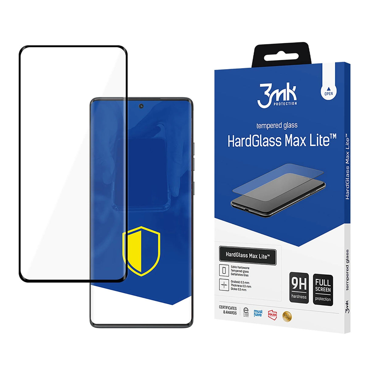 Hærdet glas 3mk HardGlass Max Lite sort Motorola Moto G85