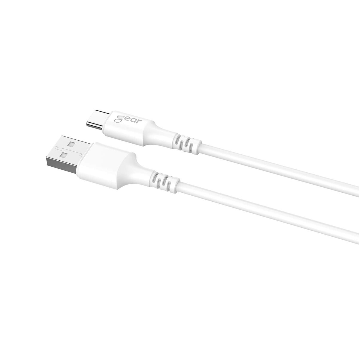 Gear Ladekabel USB-A-USB-C 2.0 0,3m Rundt Kabel Hvid