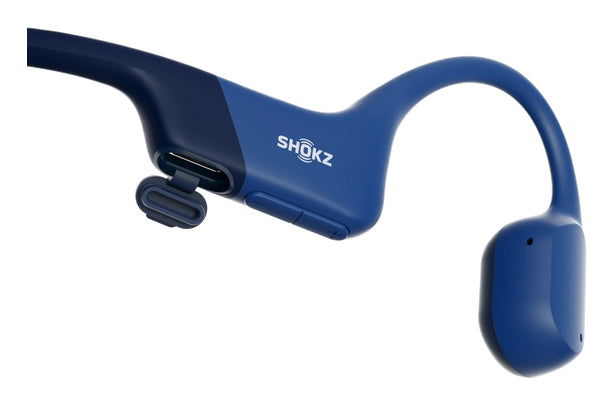 Shokz OpenRun USB-C bone conduction open-ear headphones blue
