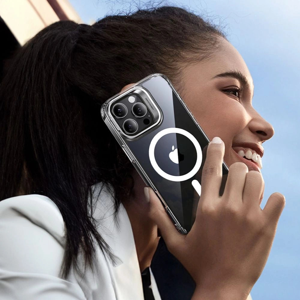 ESR Classic Hybrid Kickstand Halolock MagSafe Case Set med Stand + Hæmt Glas til iPhone 16 Pro - Clear