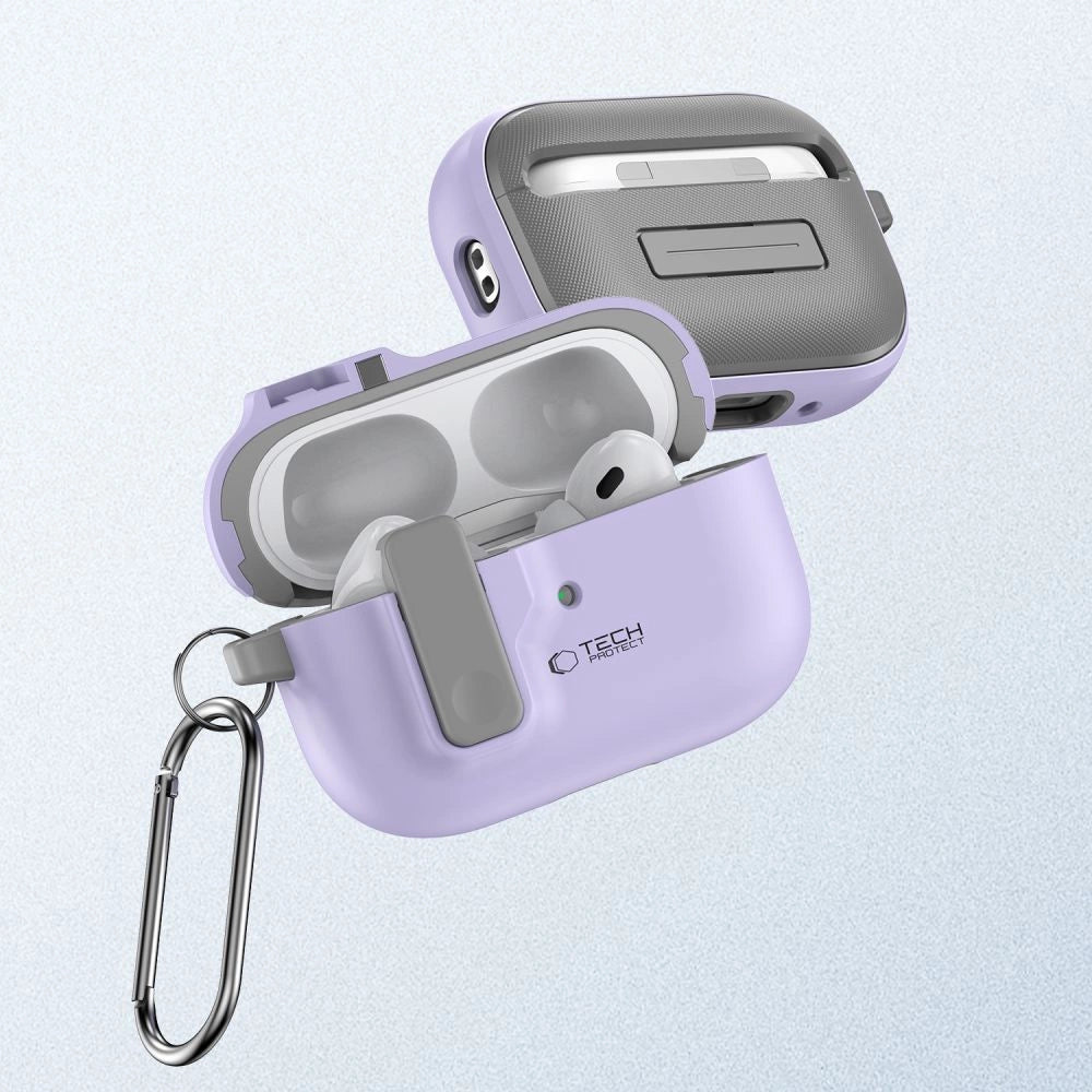 Tech-Protect Slim Hook Case med Carabiner til Apple AirPods Pro 1 / 2 - Purple
