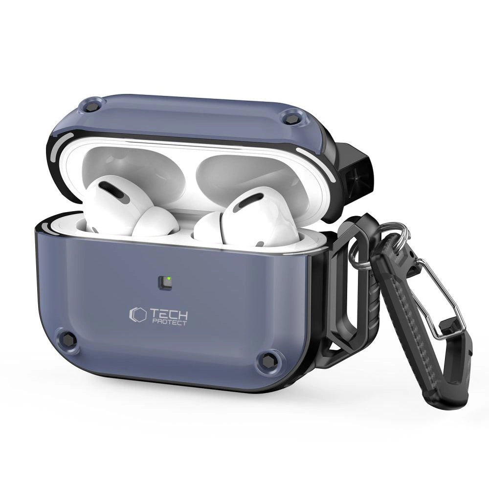 Tech-Protect Rough Hook Case med Carabiner til Apple AirPods Pro 1 / 2 - Blå