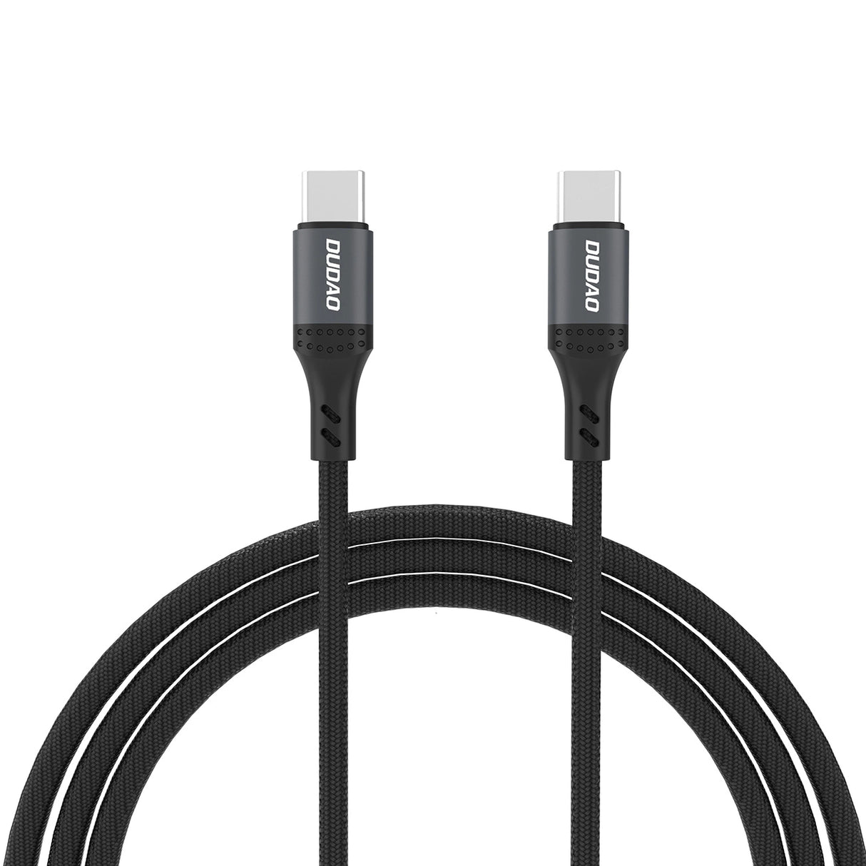Dudao L3CC USB-C - USB-C 60W 1,2 m flæsket kabel - sort