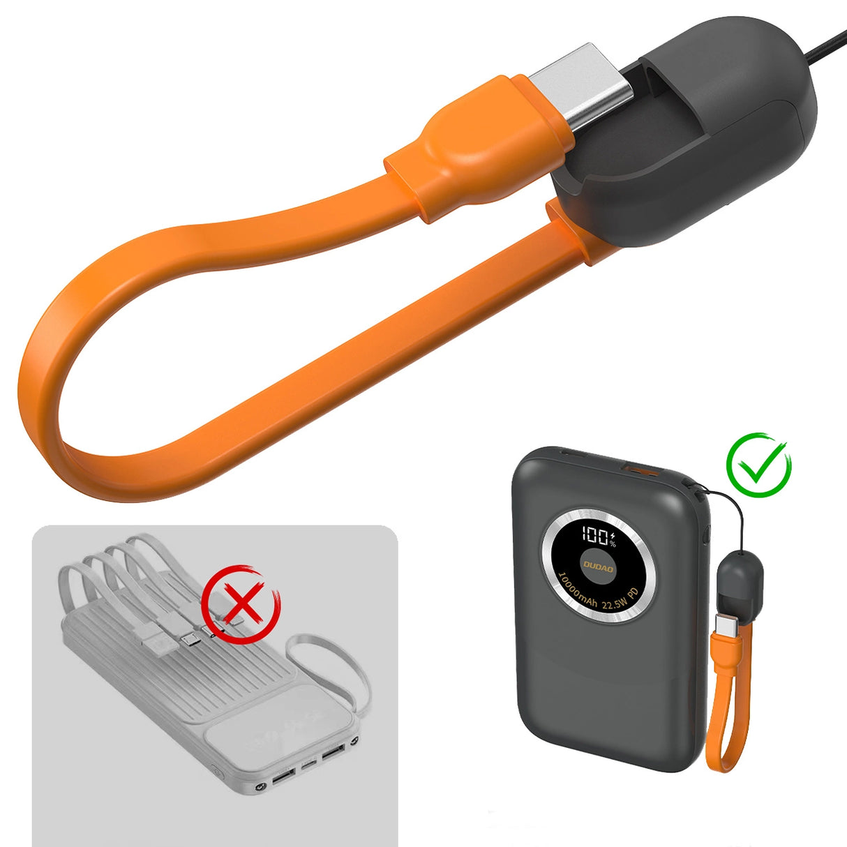 Powerbank Dudao K21 Mini 10000mAh 22,5W USB-A / USB-C - grå