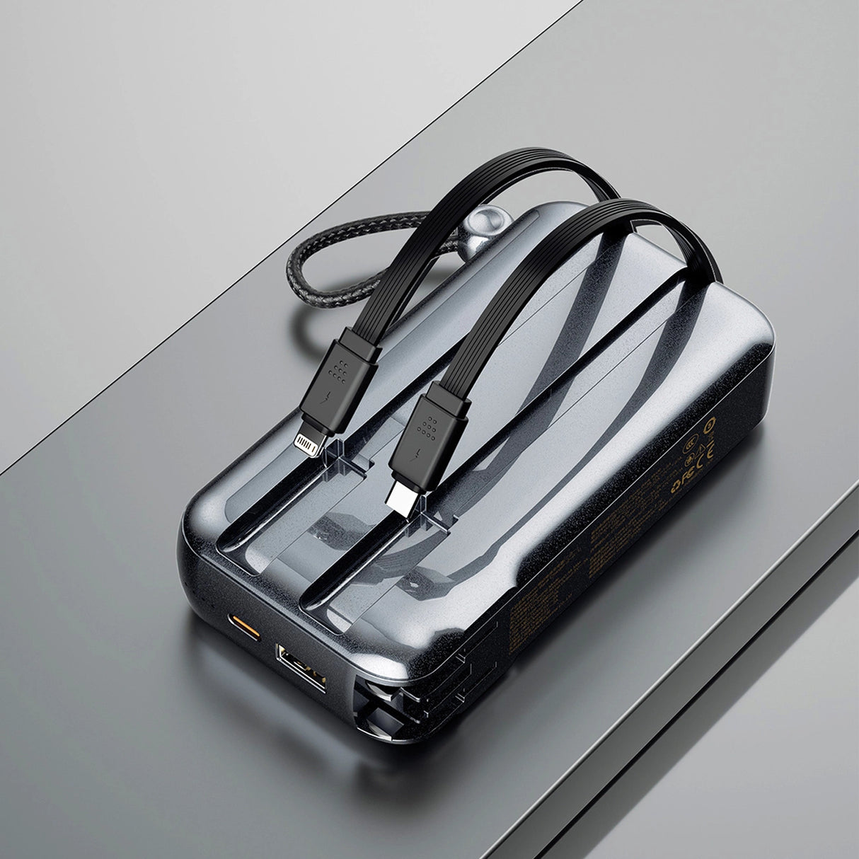 Dudao K25 2in1 10000mAh 3-plug Powerbank oplader - Grå