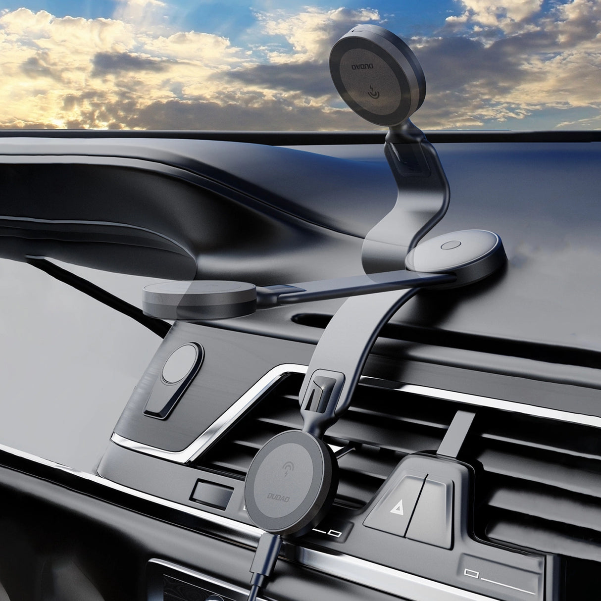 Dudao F21 Pro 15W MagSafe induktiv biloplader - sort