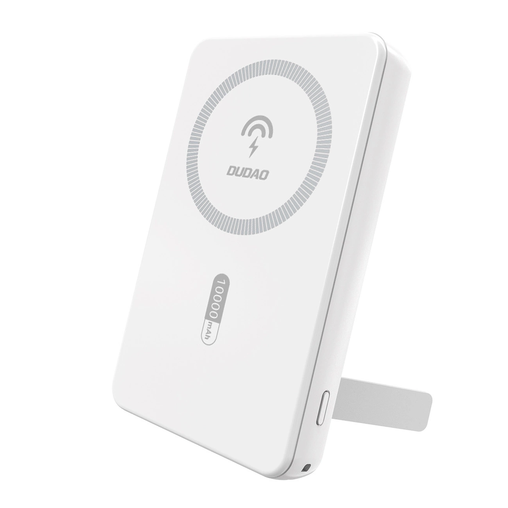 Powerbank Dudao K14S+ 10000mAh 20W USB-A / USB-C / MagSafe med stand - hvid