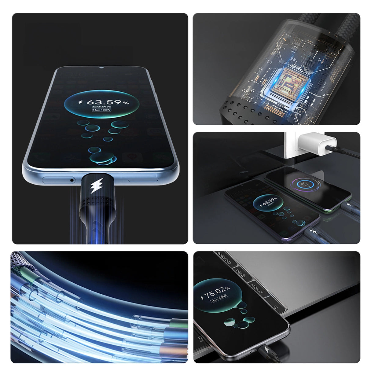 Dudao L3F 2in1 kabel 100W 1,2m 2 x USB-C - sort