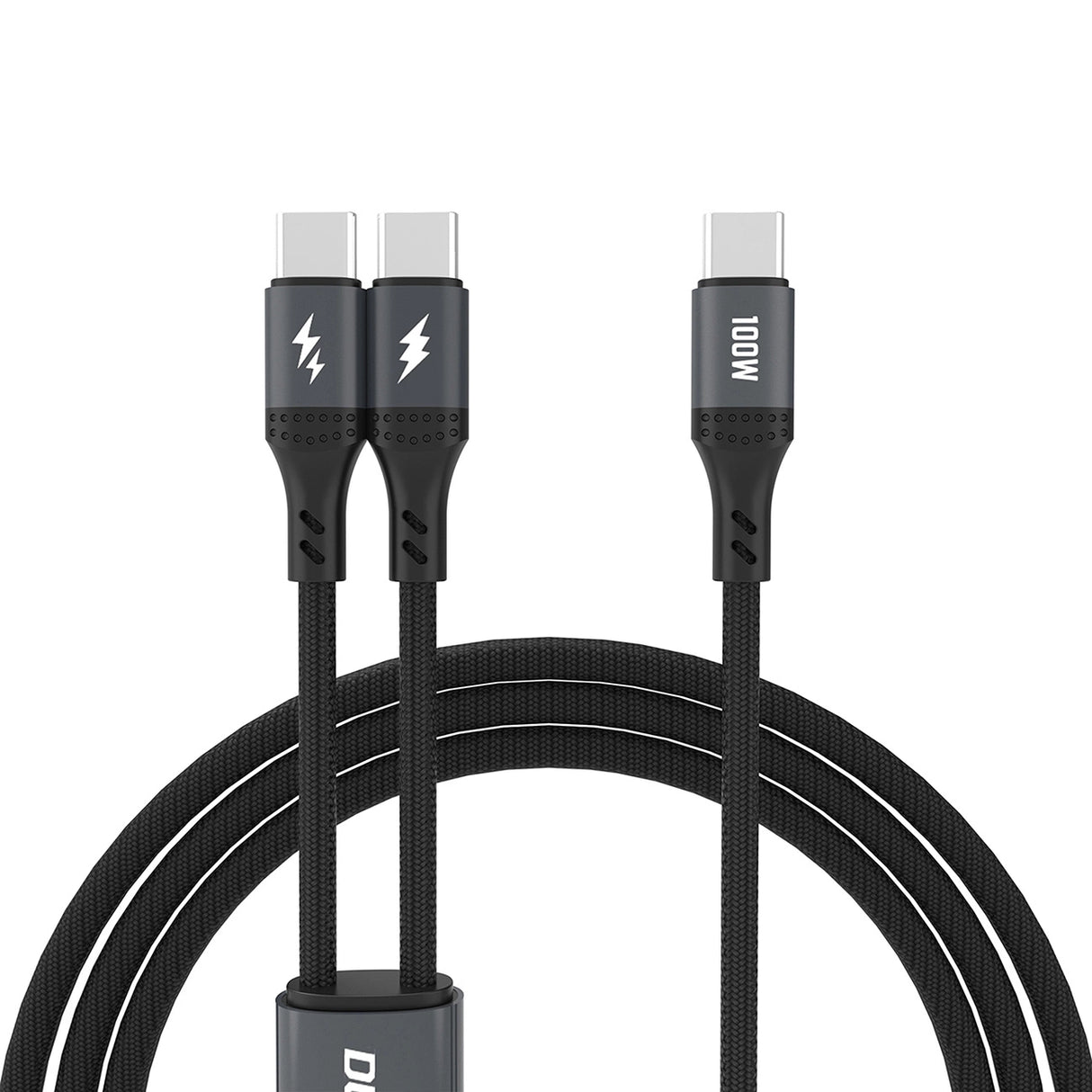 Dudao L3F 2in1 kabel 100W 1,2m 2 x USB-C - sort